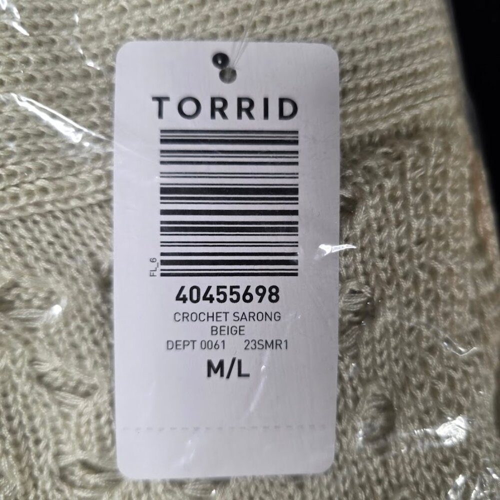 NWT Torrid Crochet Sarong Cover-Up M/L - Picture 5 of 5